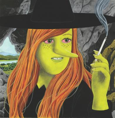 Megg smokes a cigarette on the cover of "Bad Gateway," Simon Hanselmann's latest graphic novel that will be released in July. © Simon Hanselmann, 2019