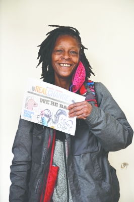 Real Change vendor Janice Dampier. Photo by Ace Azul