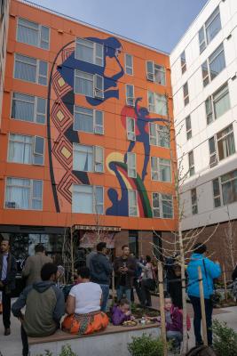 Community members gathered on March 23 to celebrate the grand opening of the Liberty Bank Building, a 115-unit affordable housing complex built on the site of the first Black-owned bank in the PNW. Photo by Jeff Few.