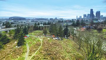 A view from above of Nickelsville, located at 1010 S. Dearborn in Seattle. 