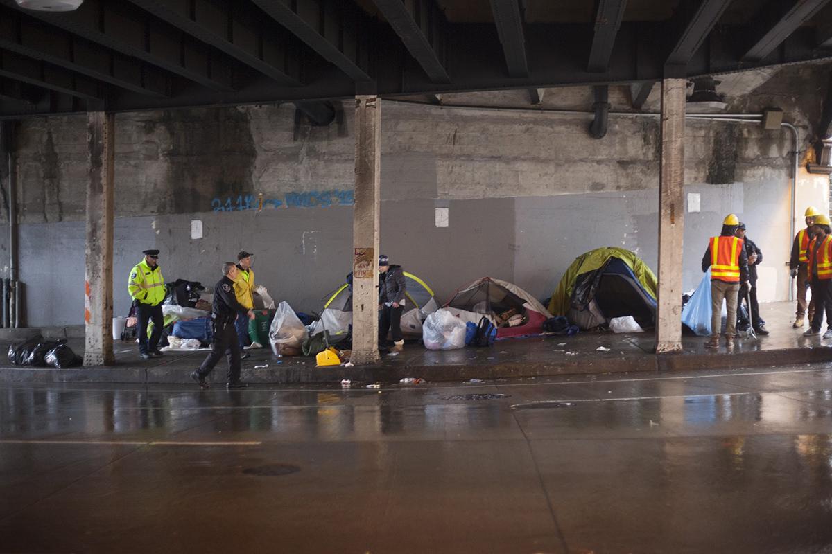A recent lawsuit argues that Seattle and WSDOT’s encampment cleanups are violating campers’ civil rights. File photo, 2015