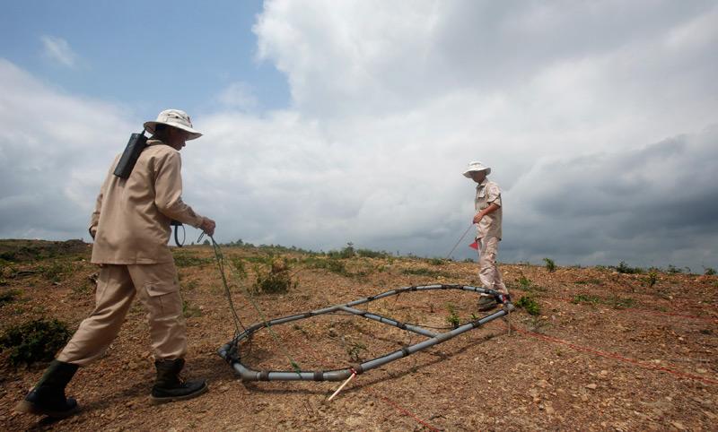 Searching for unexploded mines in Vietnam