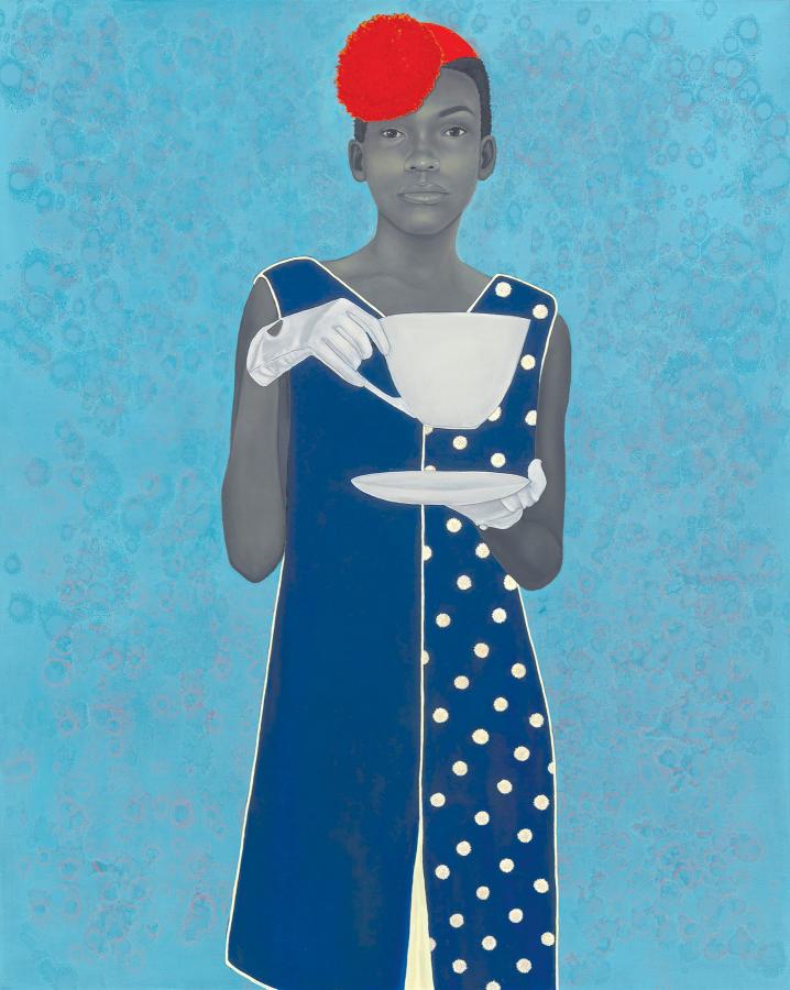 “Miss Everything (Unsuppressed Deliverance)” by Amy Sherald, oil on canvas, 2013.