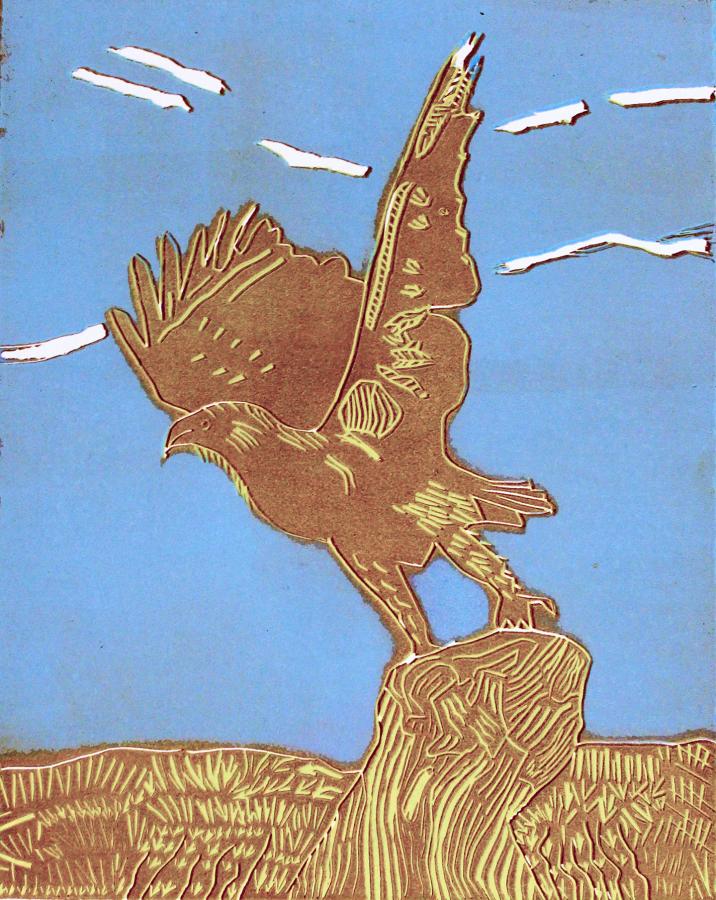 "Birds & Nature," linocut at Path With Art.