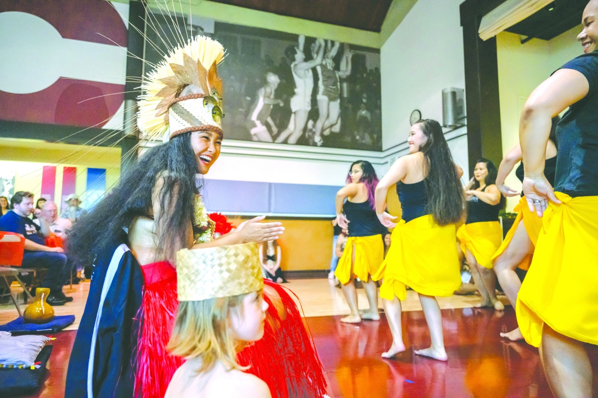 Kalei’okalani Matsui and her Huraiti Mana group present at the Nisei Veterans Hall in Seattle.