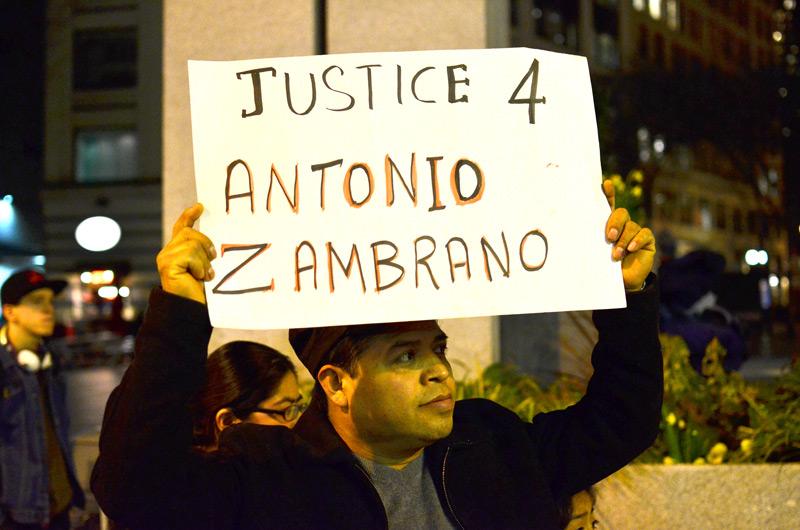Protest on behalf of the shooting death of Antonio Zambrano-Montes