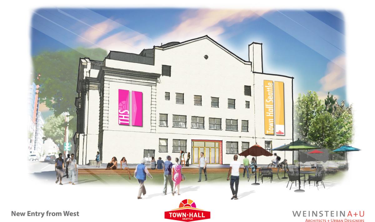 The Town Hall remodel calls for many changes to the historic building. Rendering courtesy of Town Hall. 