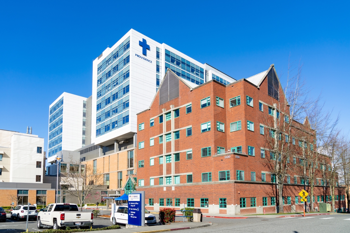 Photograph of Providence hospital complex, showing several buildings