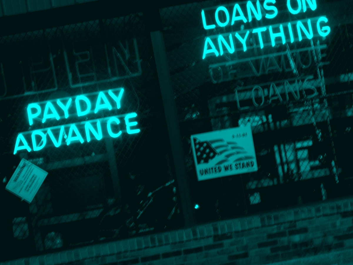 Neon payday loan signs
