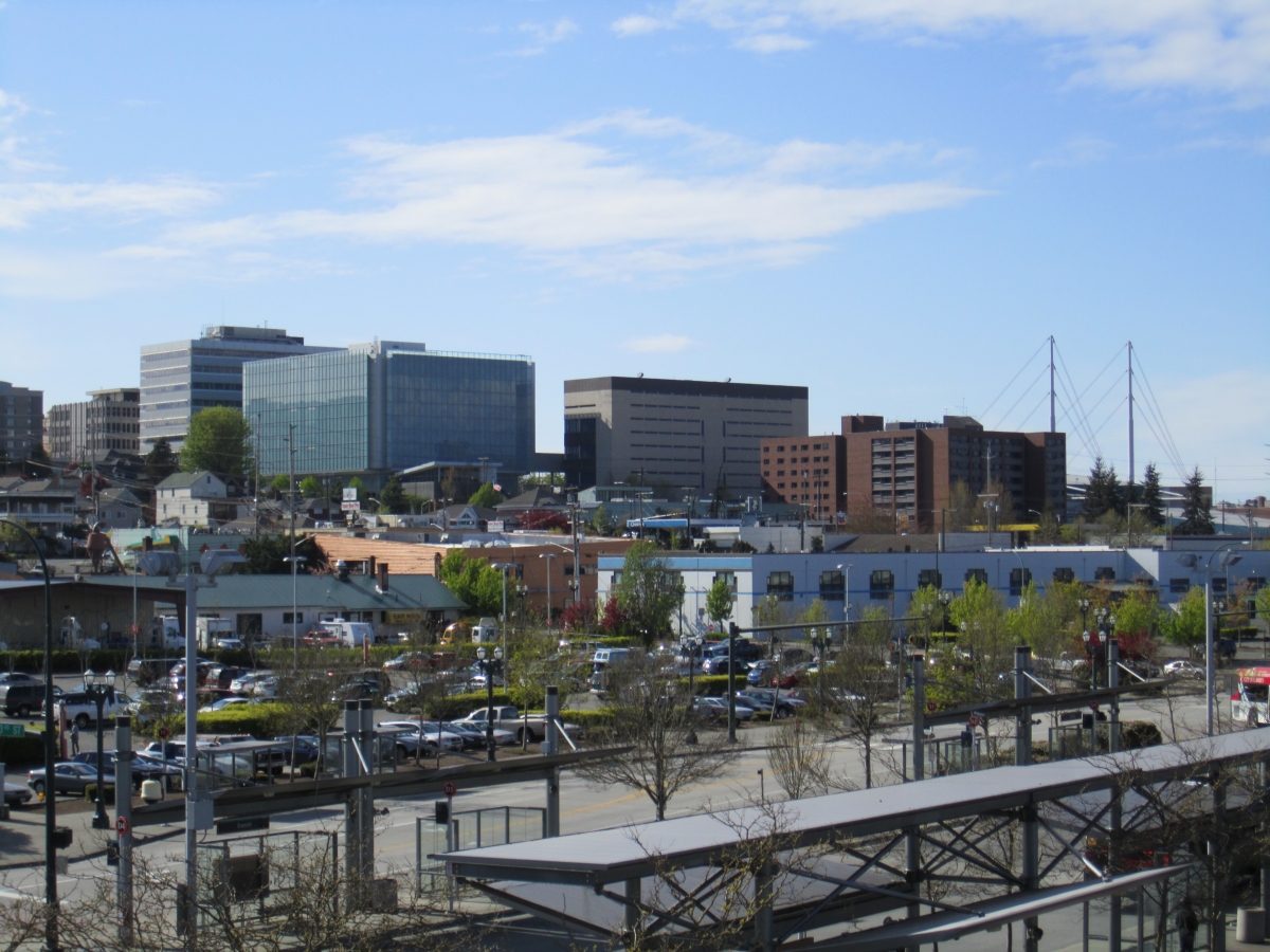 Panoramic photograph of downtown Everett