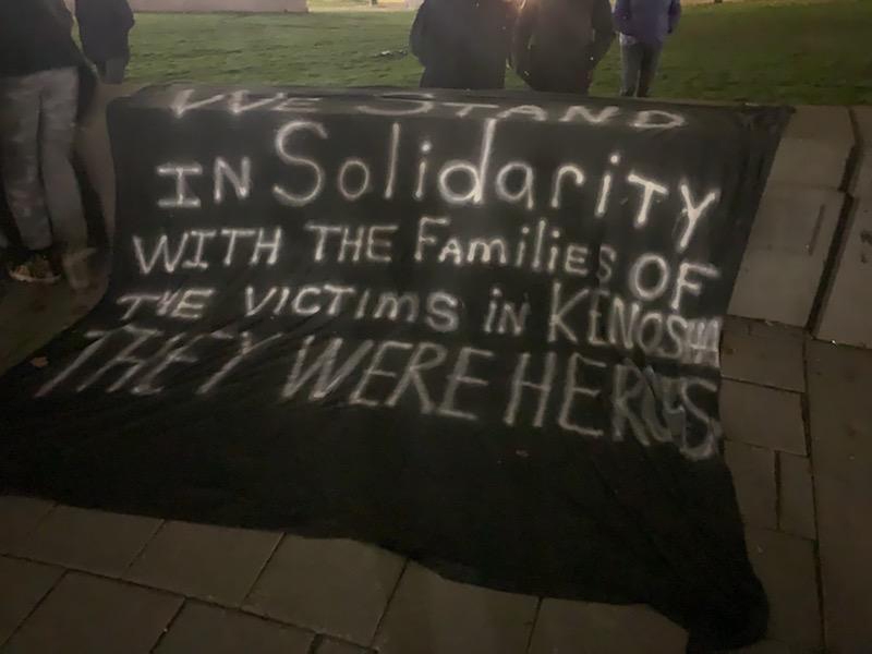 Demonstrators gathered in Cal Anderson Park. Nov. 19, in solidarity with the families of those killed by Kyle Rittenhouse in Kenosha, Wisconsin, in August 2020. Rittenhouse shot and killed Joseph Rosenbaum and Anthony Huber and injured Gaige Grosskreutz. 