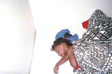 Davina Smith's 3-year-old son waking up.
