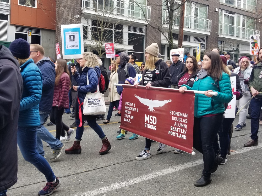 March for Our Lives Seattle protest on March 24. Photo by Ashley Archibald