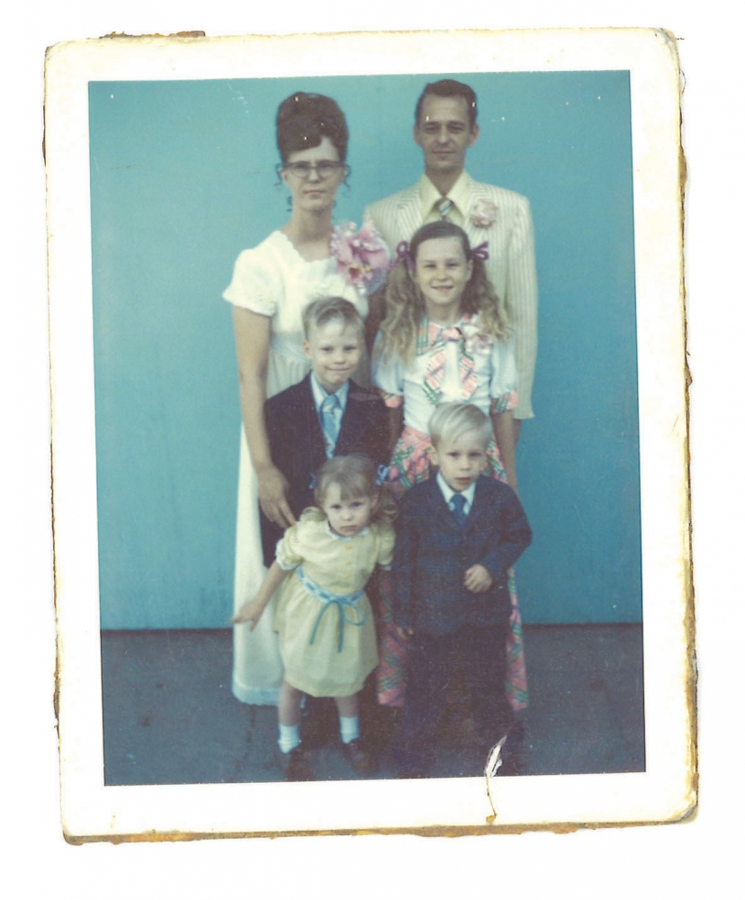 The Hill family in the 1970s. Garry, front right. 