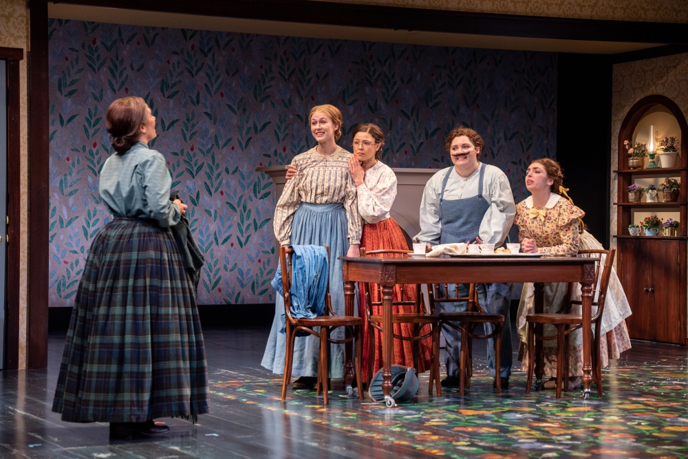 Colleen Madden, Katie Peabody, Cy Paolantonio, Amelio García and Rebecca Cort in "Little Women" at Seattle Rep.