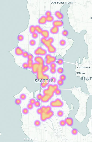 Camping complaints over time heat map produced using SERIS data provided by FAS. 