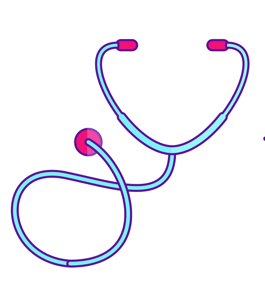 Cartoon drawing of stethoscope