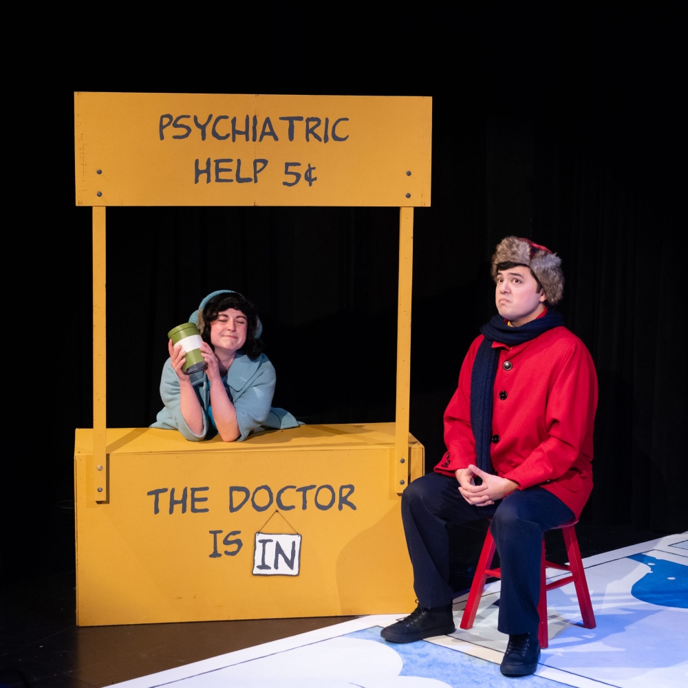 Karin Terry and Brad Lo Walker in "A Charlie Brown Christmas" at Taproot Theatre.